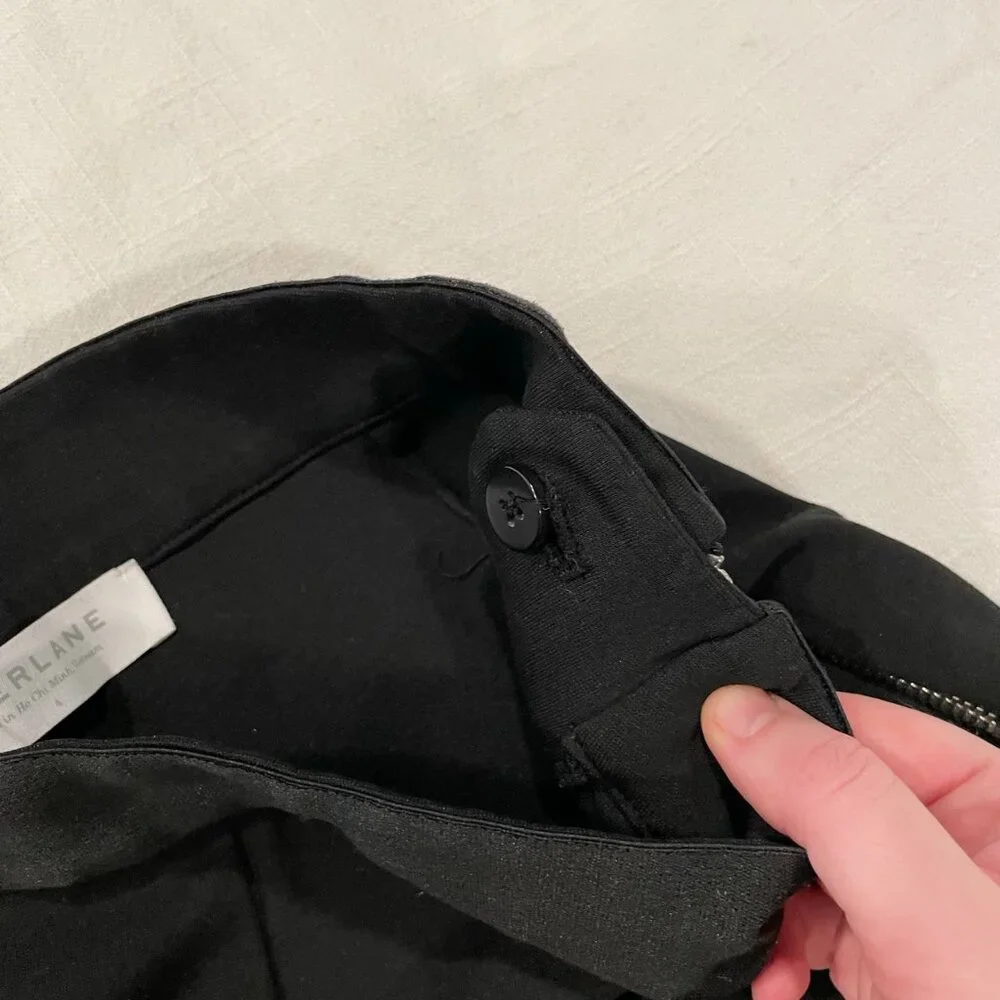 Everlane Black Slim Trouser Leggings with Side Zipper - Picture 6 of 11